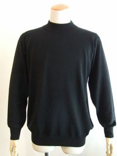 A4546  ( ブラック )  24G  長袖モックネックニット