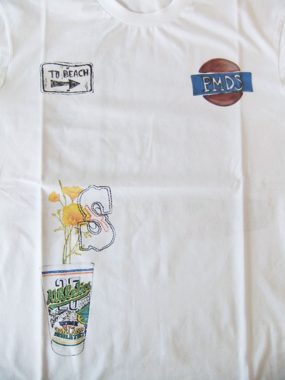 TOMOE   プリント クルーネック 半袖 Tシャツ