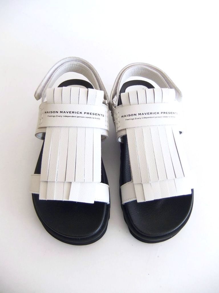 TASSEL & FRINGE SANDALS  コンフォートサンダル  (ホワイト) MS2471