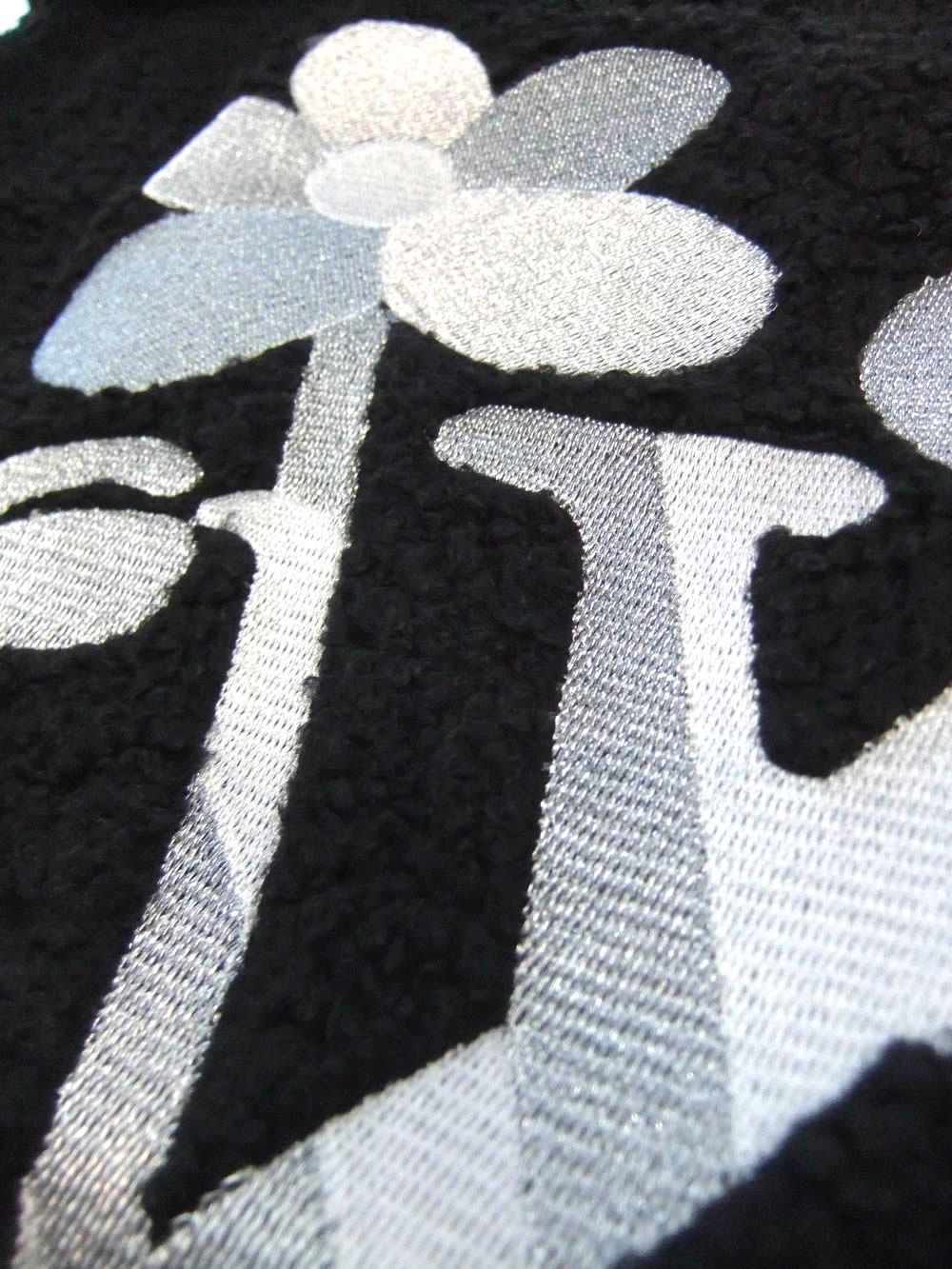 【MICALLE MICALLE Account】 HOMMAGE  FLOWER PARIS FLUFFY TOTE BAG  (ブラック)  オマージュ トートバッグ  MAJ101GDE