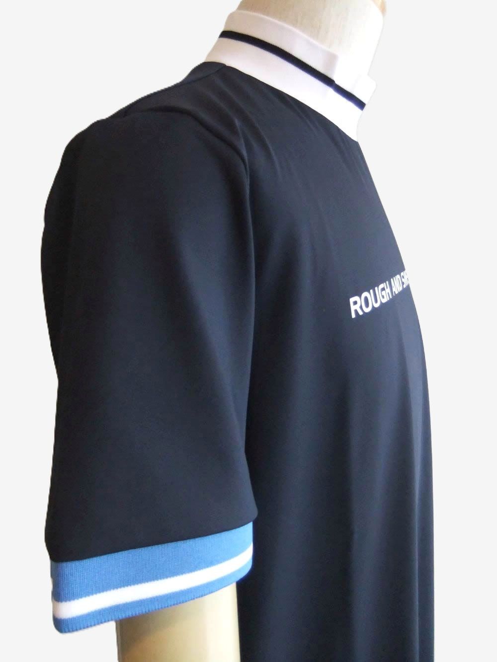 COLORFUL RIB MOCK  (ネイビー)  半袖モックネック ポロシャツ  RSM-26035
