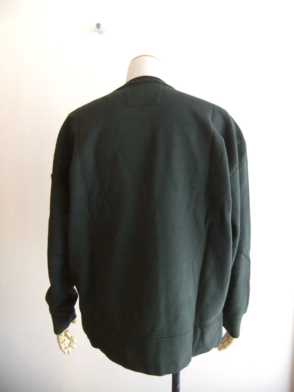 SWEATSHIRTS CREW NECK IN BRUSHED EMERIZED DIAGONAL FLEECE (ダークグリーン) クルーネック スウェットシャツ