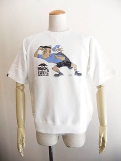 FUNKY DAD SWEAT  (ホワイト) ロゴ入り 半袖 スウェット   RSM-26045