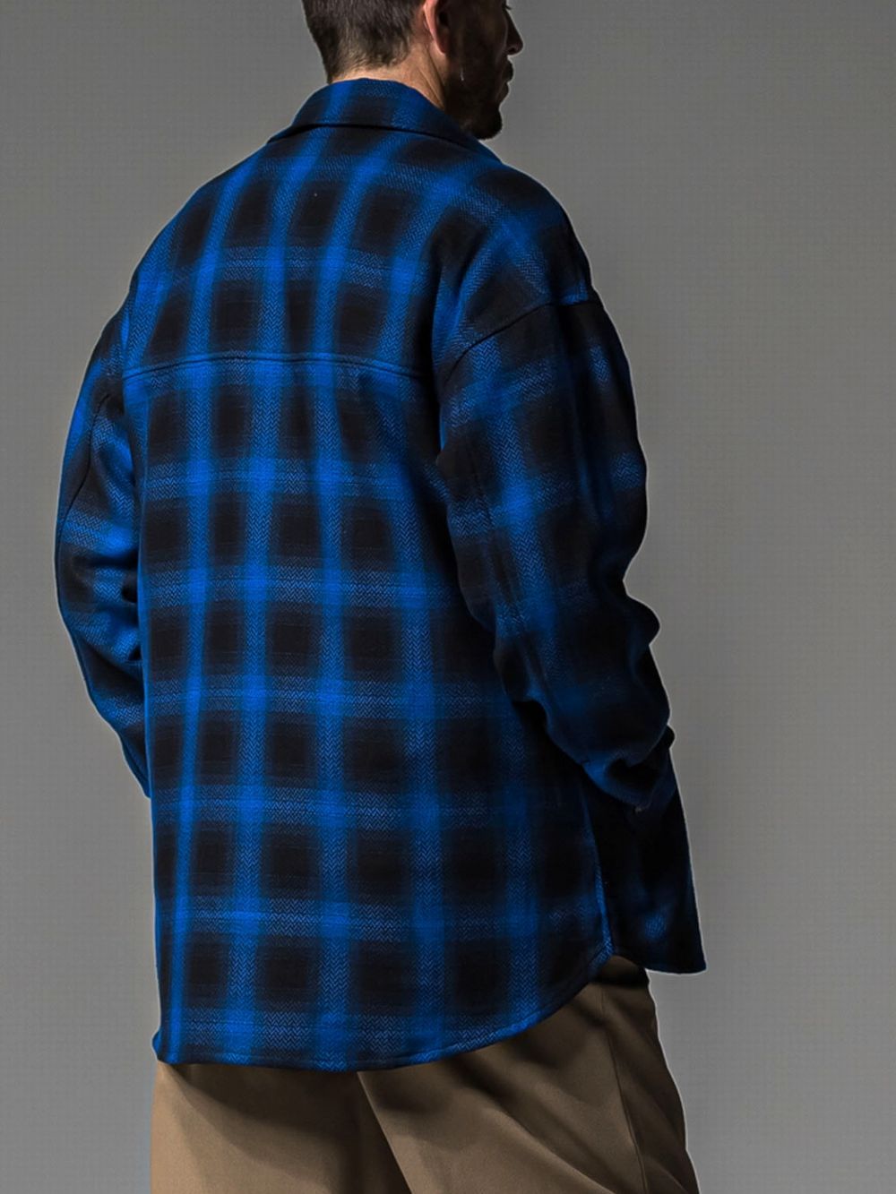 CHECK CPO SHIRTS JK  コットン チェック シャツ ジャケット （ブルー）