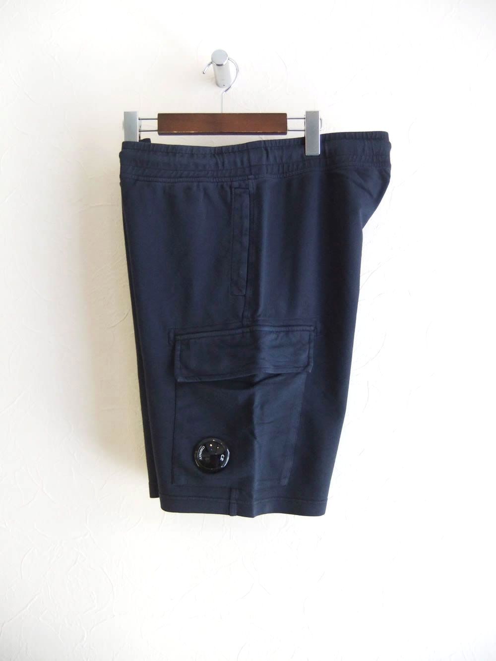 LIGHT FLEECE CARGO LENS SHORTS  (ネイビー)  スウェット ハーフパンツ