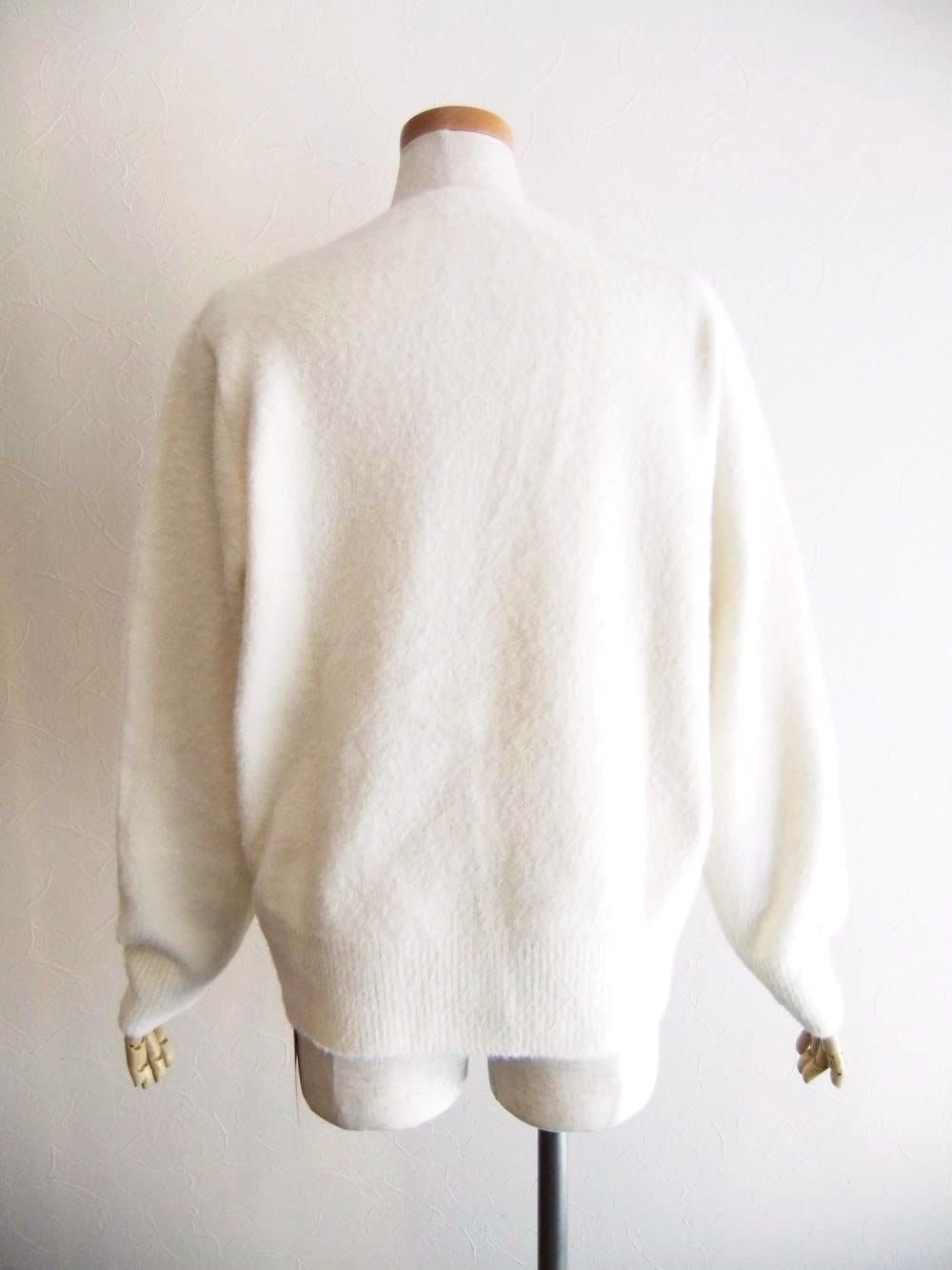 【MICALLE MICALLE Account】 HOMMAGE  DR SHAGGY KNIT (ホワイト)   ロゴ ニット  MAG111NDC