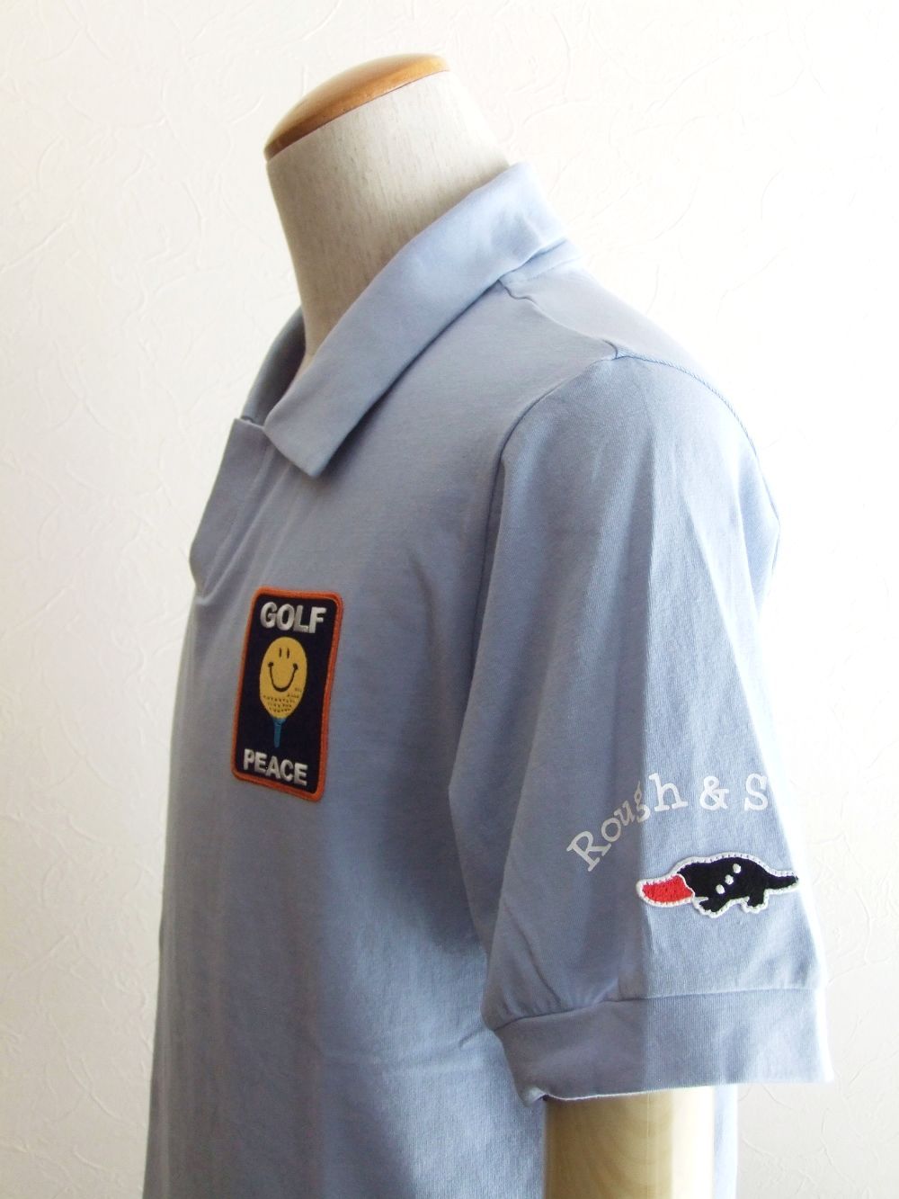 GOLF PEACE V- SKIPPER (ブルー) 半袖スキッパーポロ  RSM-22032