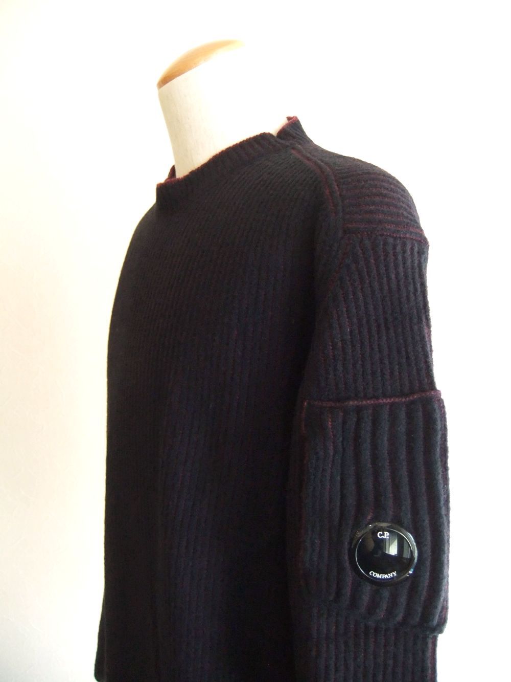 FLEECE KNIT CREWNECK  Vanisé Knit  (パープル)  ウール クルーネック セーター
