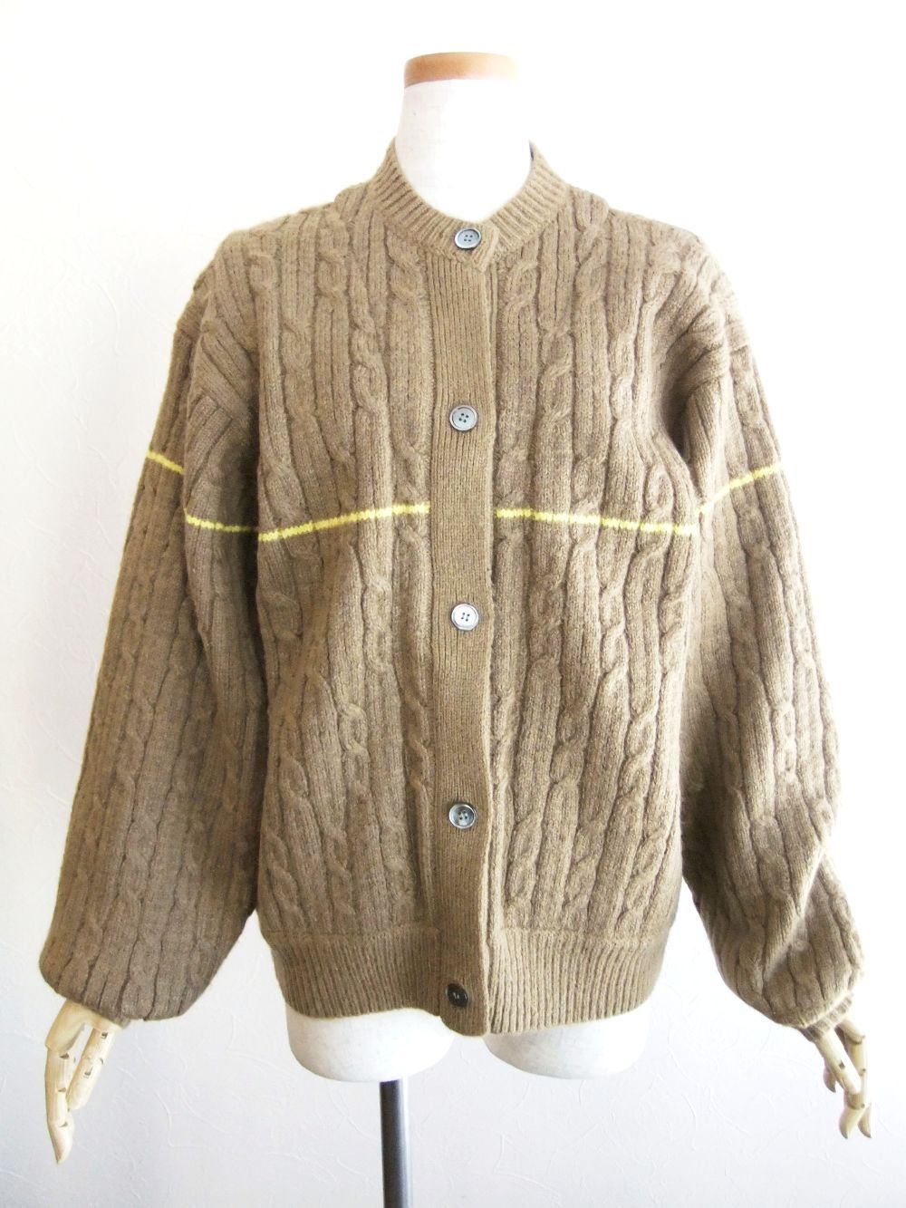 2WAY  アラン編みKNIT × Gジャン  (ベージュ)   BB25-718