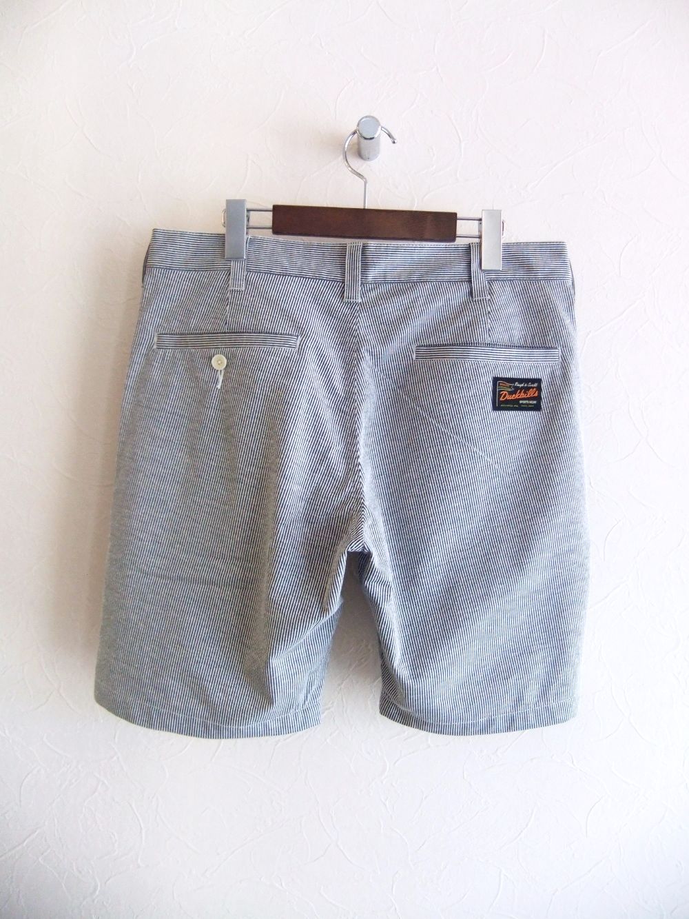 WASHINGTON SHORTS  (ネイビー) ストレッチ ストライプ柄 ハーフパンツ   RSM-25074