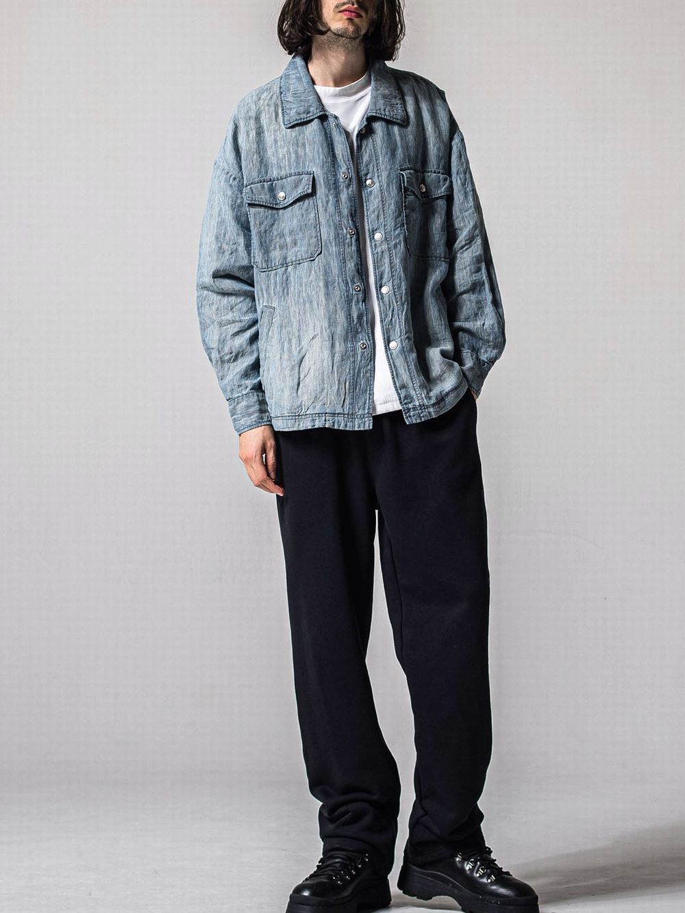 INDIGO LINEN JACK SHIRTS  インディゴ染め シャツ ジャケット