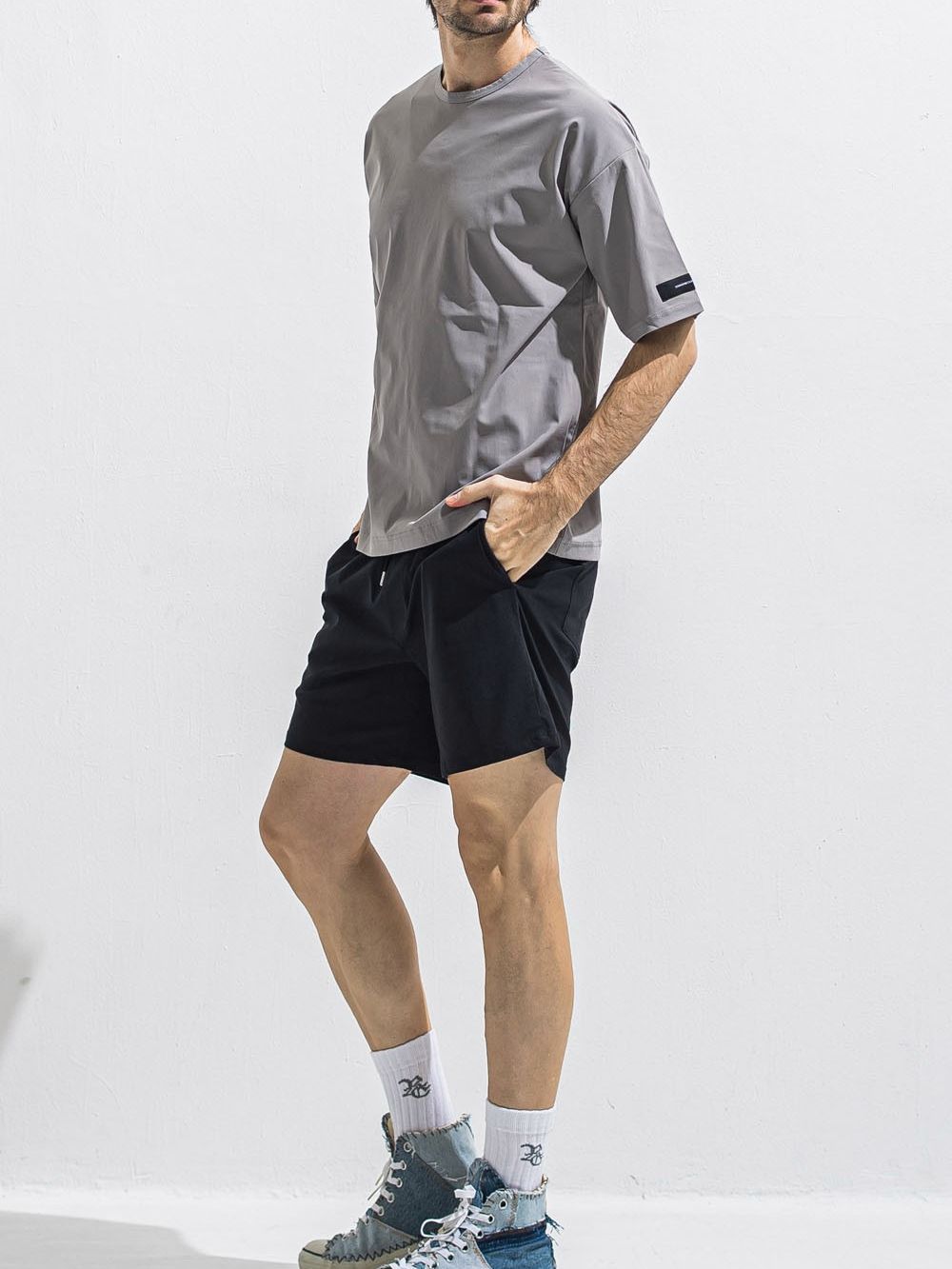 NYLON OVER T  (グレー)   ナイロンオーバーTシャツ