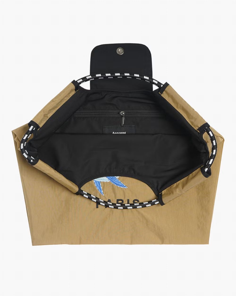 【MICALLE MICALLE Account】 HOMMAGE WHALE MOTIF FLAP BAG (モカ) オマージュ フラップ トートバッグ  MAD117GEB