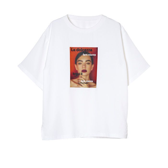 グラフィック プリント Tシャツ (ホワイト)    MMA123TEA