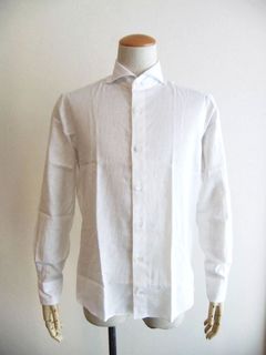 リネン/コットン シャツ (ホワイト)    VINCI FIT