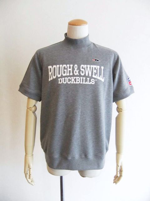 CUDA SWEAT MOCK  ロゴ入り 半袖 モックネック スウェット  (グレー) RSM-26039