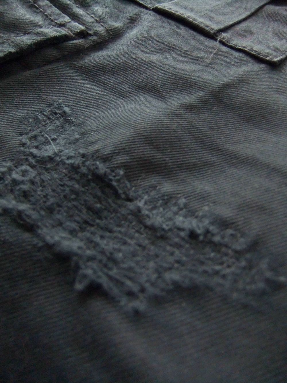 Cotton Twill Marine Cargo Shorts  ダメージ ハーフジーンズ  (ブラック)  S74MU0661