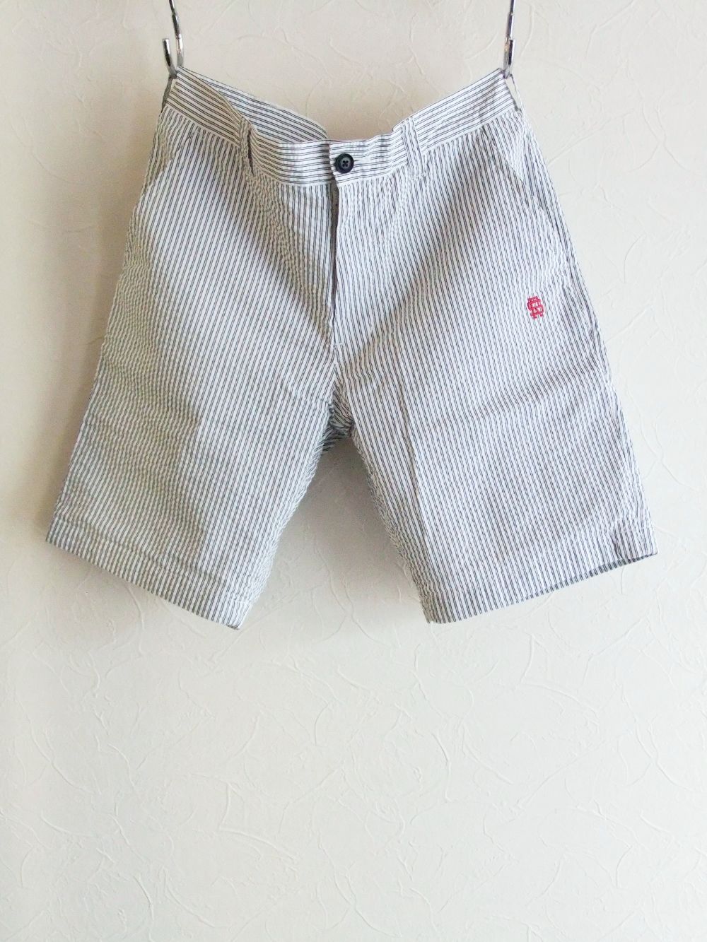 NEVADA SHORTS (ホワイト)  コットン ストライプ柄 ストレッチ ハーフパンツ   RSM-22078
