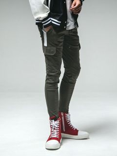 HV NYLON DARRELL CARGO PT  ナイロン カーゴパンツ (カーキ × ホワイト)