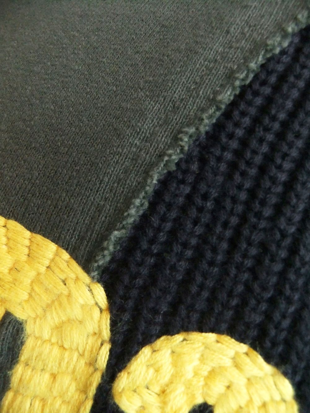 D2 EMBROIDERY HOODIE   ニット切替 スウェット フーディ   S74GU0616