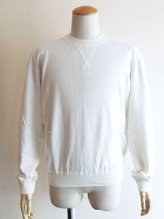 CREW NECK KNIT  (オフホワイト) コットン カシミヤ クルーネックニット