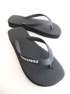 《LADIES》 DSQUARED2 LOGO FLIP FLOPS  (ブラック) ビーチサンダル
