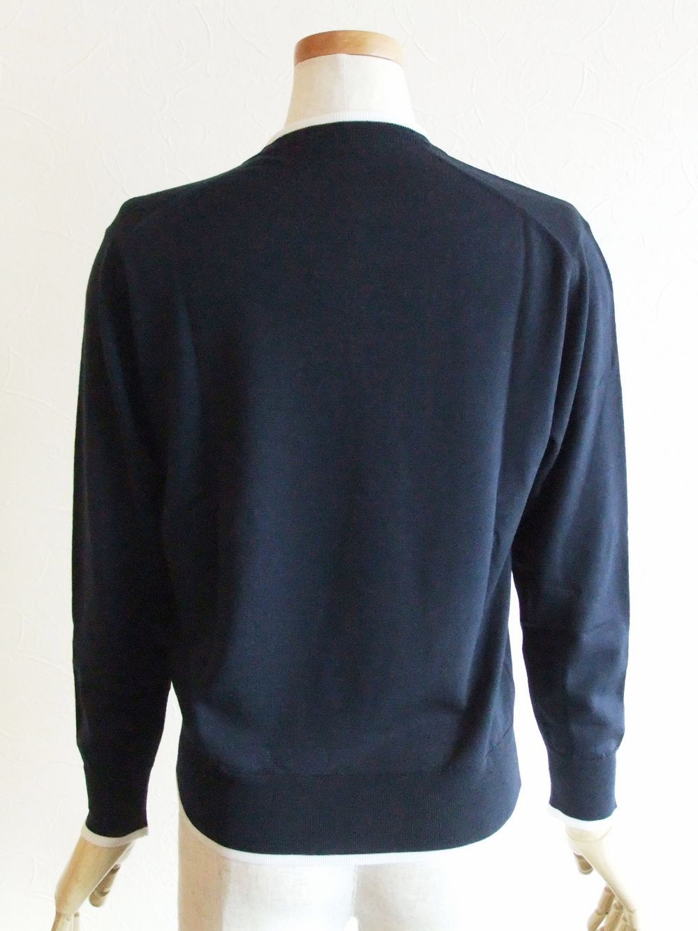 《LADIES》 A4596  30G ウール  9分袖 クルーネック ニット