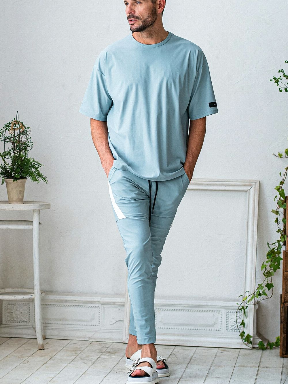 TYLER PANTS  スラックス イージーパンツ (ブルー)
