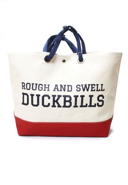 rough & swell - Duckbills Tote キャンバストートバッグ (レッド