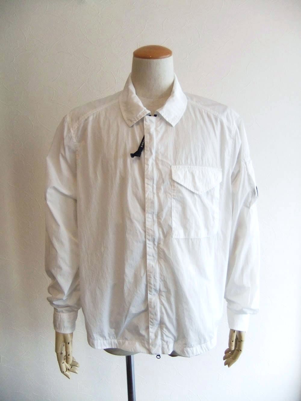CHROME-R ZIP LENZ OVERSHIRT  (ホワイト)  ジップアップ オーバーシャツ