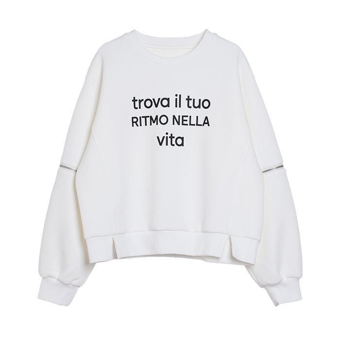 スリーブ ZIP デザイン 2WAY プルオーバー   （ホワイト）  MML108TEA