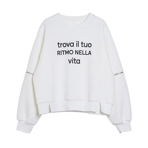 スリーブ ZIP デザイン 2WAY プルオーバー   （ホワイト）  MML108TEA