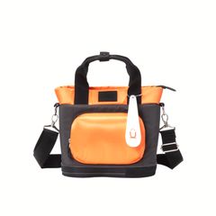 ポリエステル アウトポケット付き トートバッグ   TYPE- J  （オレンジ）