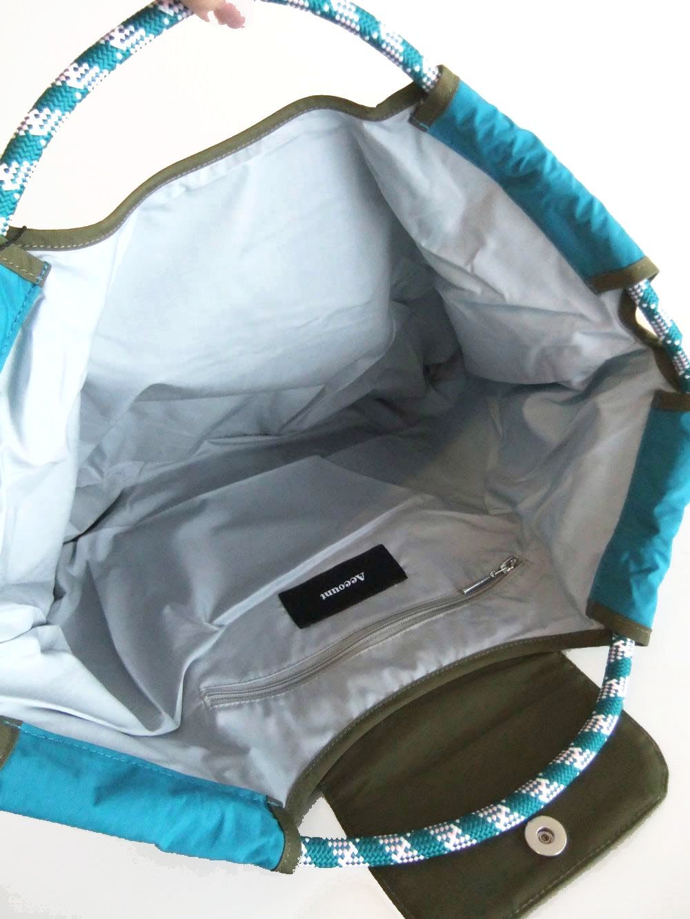 【MICALLE MICALLE Account】 HOMMAGE  LW FLAP TOTE BAG (ブルー) オマージュ トートバッグ  MAI100GDE