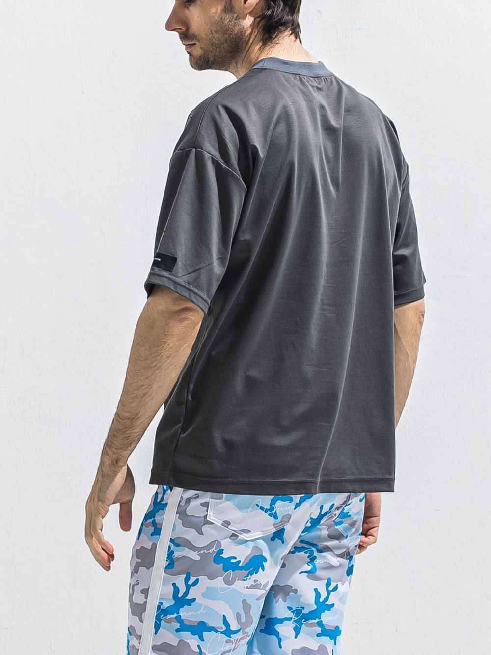 REV MESH OVER TEE  (グレー)   メッシュ オーバーTシャツ