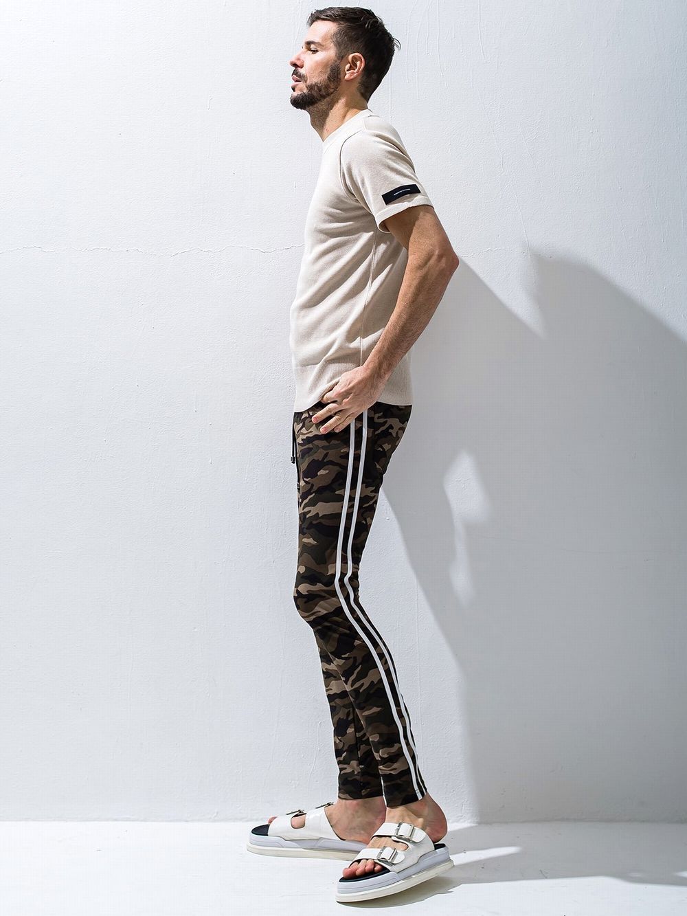 SILK HALF KNT   RC28-K-001 (ベージュ)   半袖クルーネック ニット