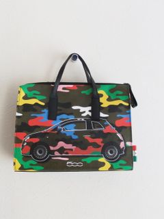 BAULETTO GRANDE  COOL BAG  ZIP 付きレザー トート バッグ (カモフラ柄)