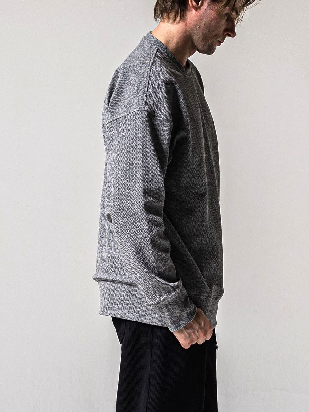 BLISTER TRAINER  (グレー)   ブリスターニットトレーナー