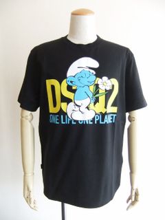 SMURFS REGULAR T-SHIRT  (ブラック)  スマーフ× D2 ロゴ Tシャツ   S78GD0088