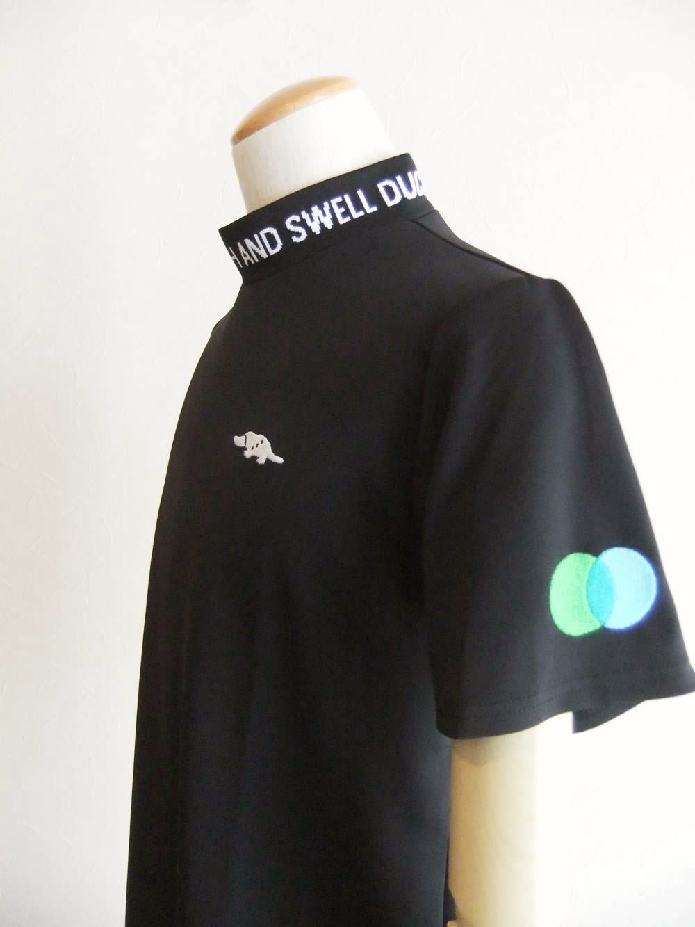 COLLAR LOGO MOCK  (ブラック)  半袖モックネック ポロシャツ  RSM-26036