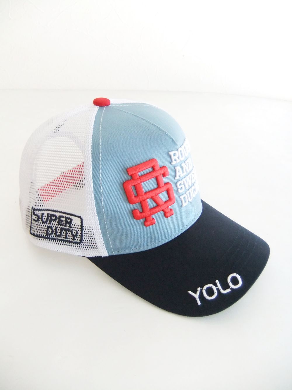 MESH TOUR CAP ( ブルーグレー×ネイビー ) ロゴ入りキャップ RSA-22001