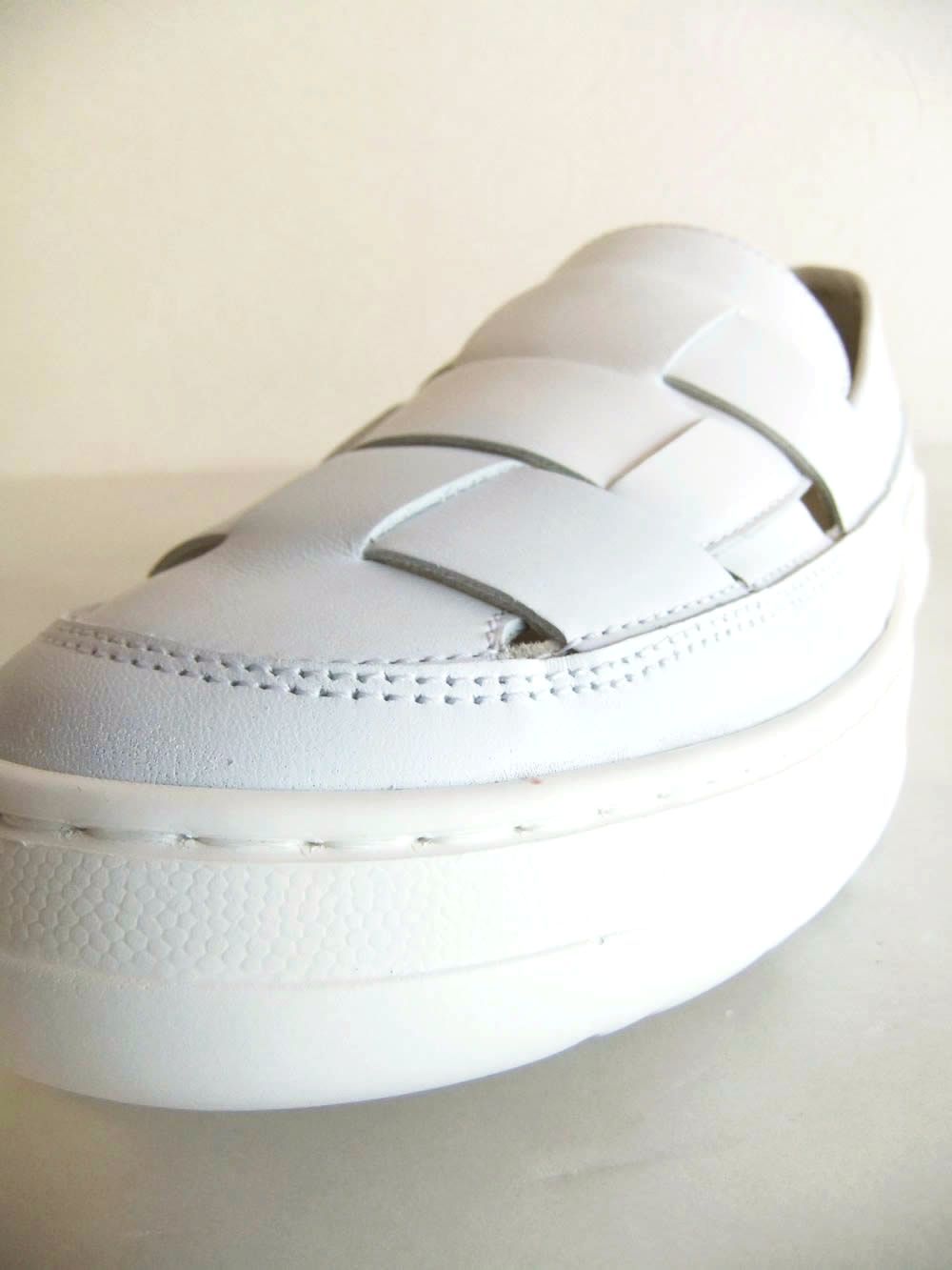 LAYTON SPIDY MOK   (ホワイト)  レザー メッシュ スリッポン