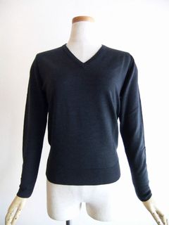 《LADIES》 CARA 30G ウール 長袖 Vネック ニット 【MODERN FIT】