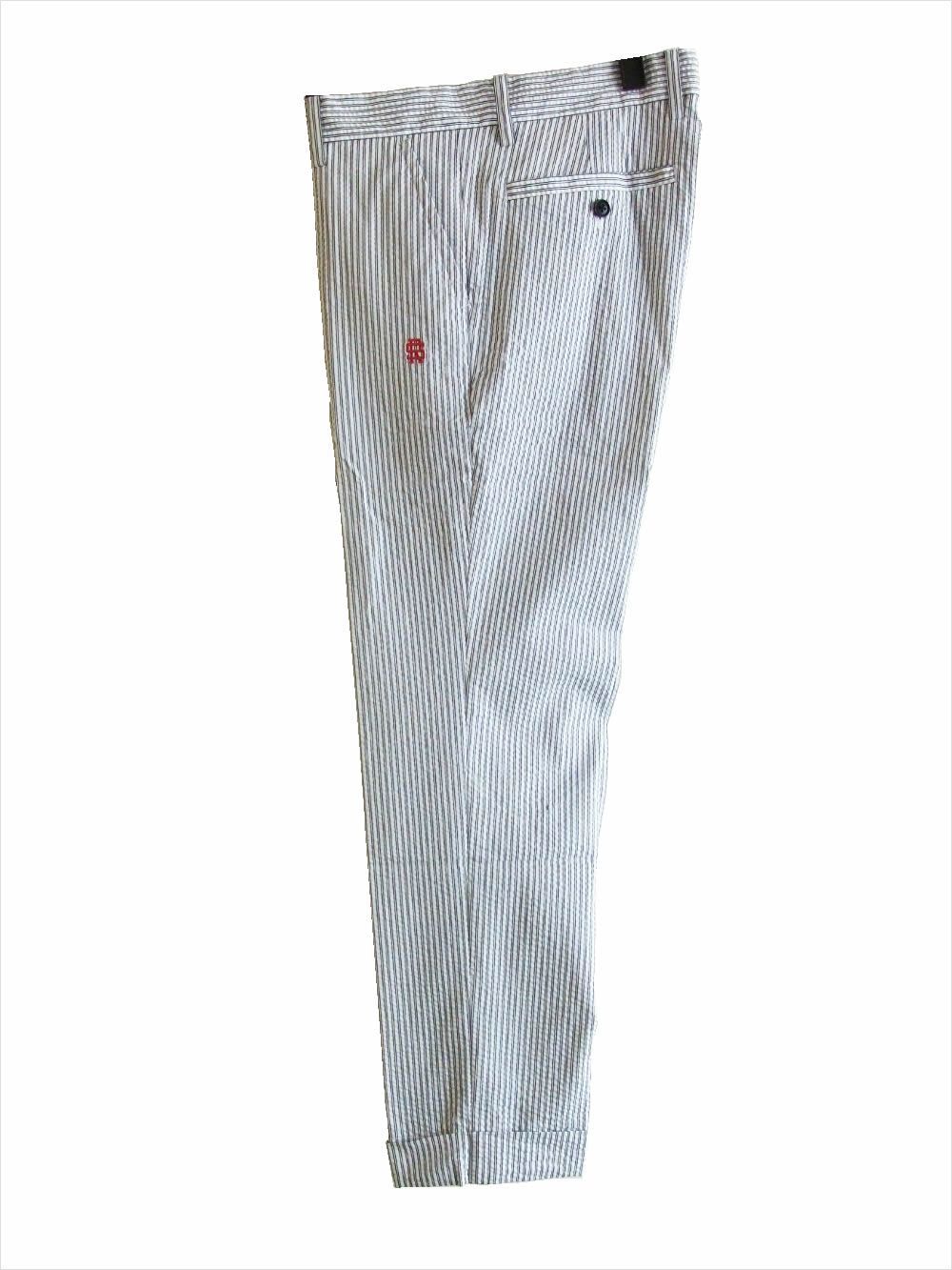NEVADA PANTS (ホワイト)  コットン ストライプ柄 ストレッチ パンツ   RSM-22077