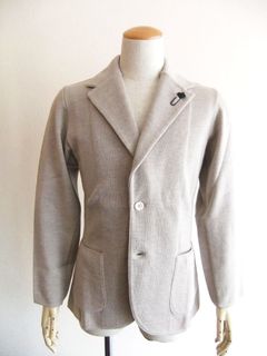 KNIT 2B JACKET  (ベージュ)   ニットジャケット  LJM56
