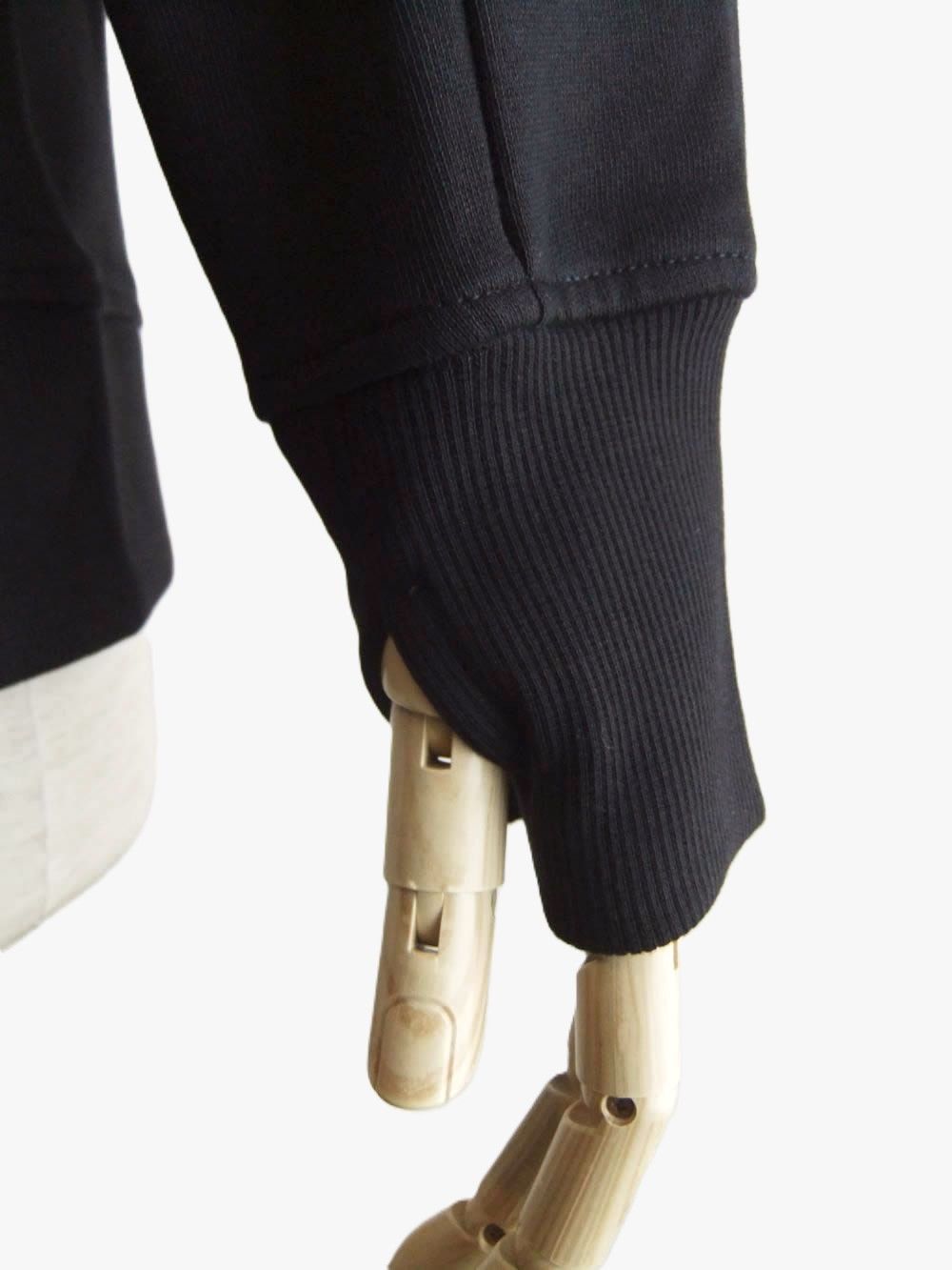 DIAGONAL RAISED FLEECE HOODED ZIP LENS SWEATSHIRT  (ブラック)  スウェットパーカー