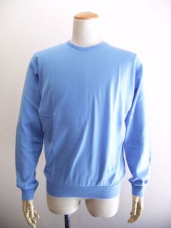EMMETT  (ブルー)  長袖クルーネックニット 【MODERN FIT】