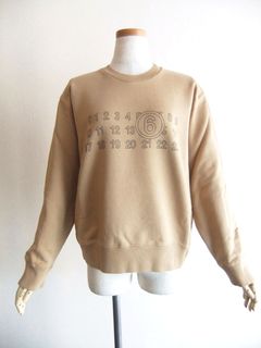 【レディース】MM⑥ Maison Margiela  （べージュ）  ナンバリング スウェット プルオーバ