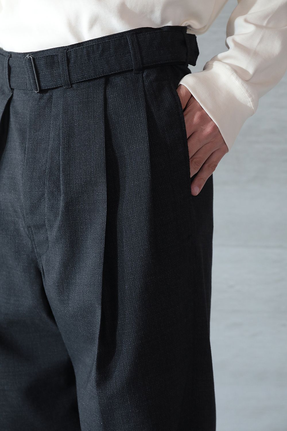 lemaire 22aw loose pleated pants