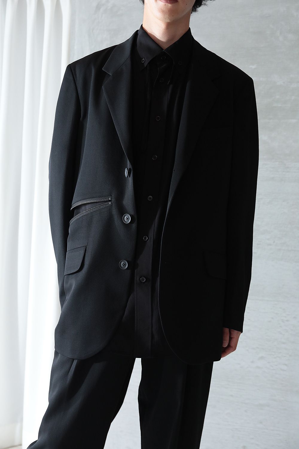 yohji yamamoto 21aw 左裾ファスナージャケット - テーラードジャケット